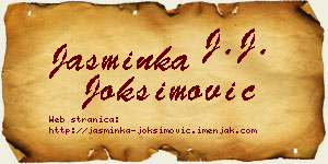 Jasminka Joksimović vizit kartica